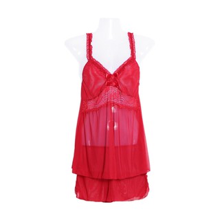 Bộ đồ ngủ sexy áo 2 dây ren mỏng + quần lụa