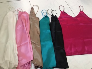 Áo 2 dây phi lụa chuoi Ngọc (bảng màu phía sau )
