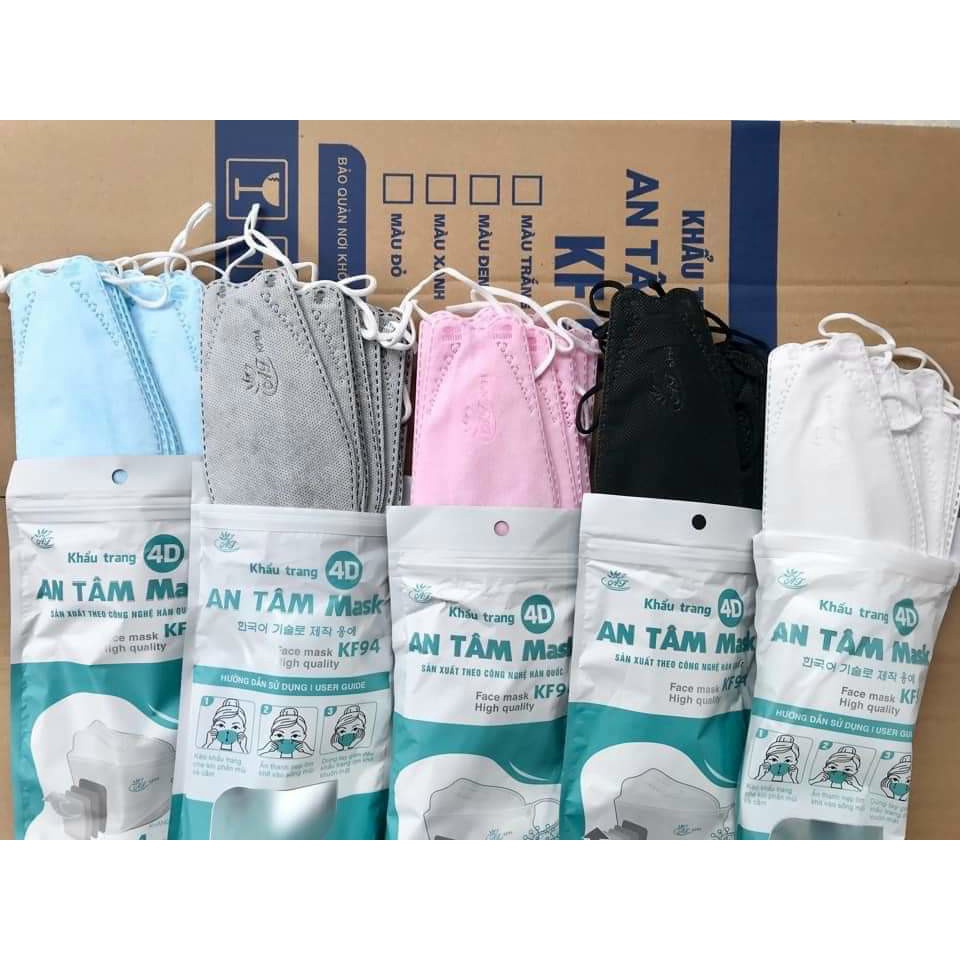 Thùng 300 cái khẩu trang 4 Lớp KF94 HD MASK Chống Bụi Mịn Và Kháng Khuẩn ngăn giọt bắn mầu tự chọn