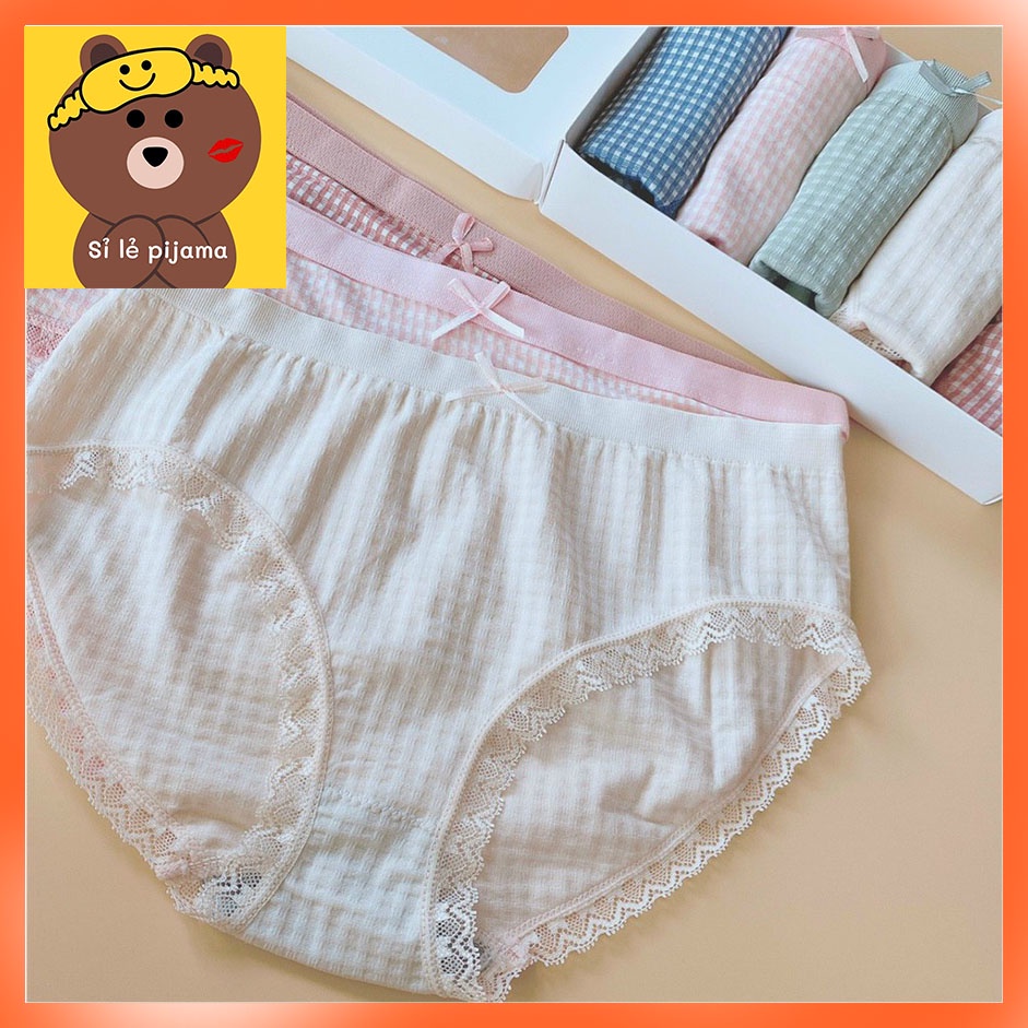 Quần Lót Nữ cotton caro Sexy thiết kế siêu gợi cảm quyến rũ 40-58kg