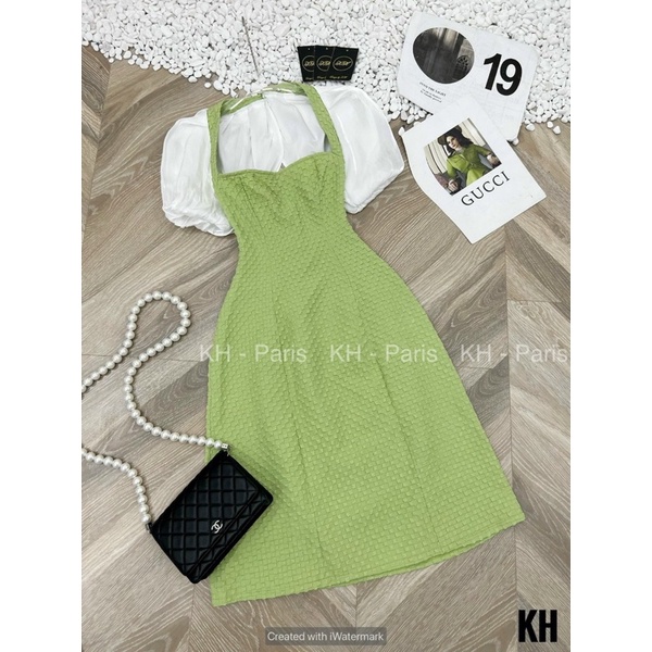 Combo đầm xốp xanh siêu xinh