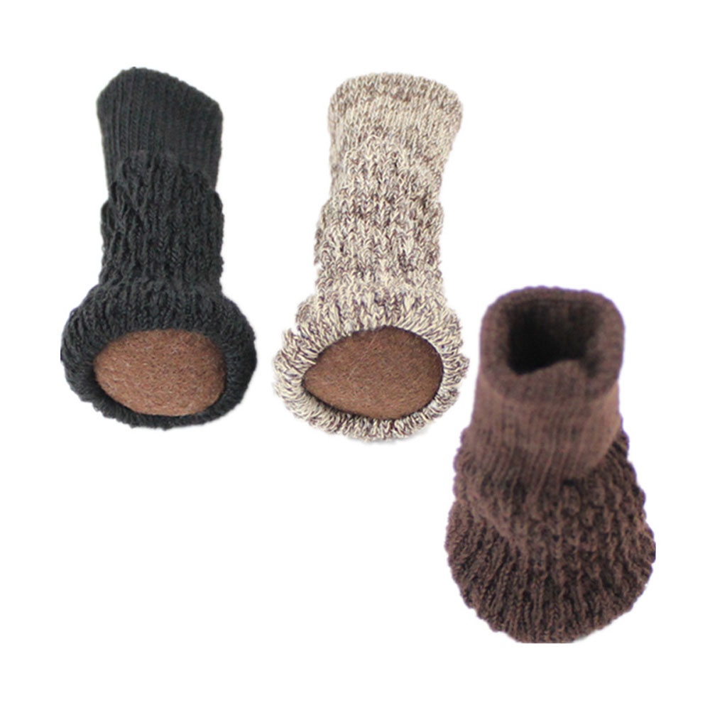 YIYU Set 4 Vỏ Bọc Chân Bàn Ghế Dệt Kim Chống Trượt Giảm Tiếng Ồn Nhiều Màu Sắc