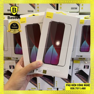 [ Bộ 2 miếng ] Kính cường lực full màn hình iphone 12 chính hãng Baseus