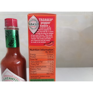 Sốt Ớt Đỏ Tabasco 150ml