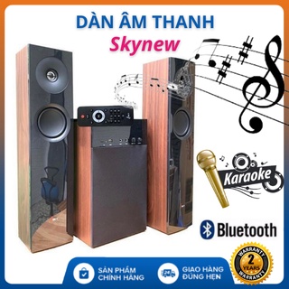 Loa Bluetooth Karaoke-Dàn Loa Karaoke Gia Đình -Loa Để Kệ Tivi Skynew 325 Vân Gỗ Siêu Đẹp - Bảo hành 24 tháng