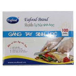 Găng tay tự huỷ sinh học Eufood 100 chiếc/hộp