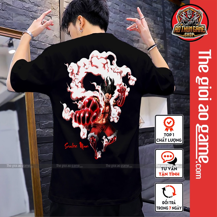 Áo thun One Piece Luffy Mũ Rơm TD04 Đen mẫu mới có size bé cho trẻ em / Áo phông Đảo Hải Tặc 3D T-shirt / AoThunGameVn