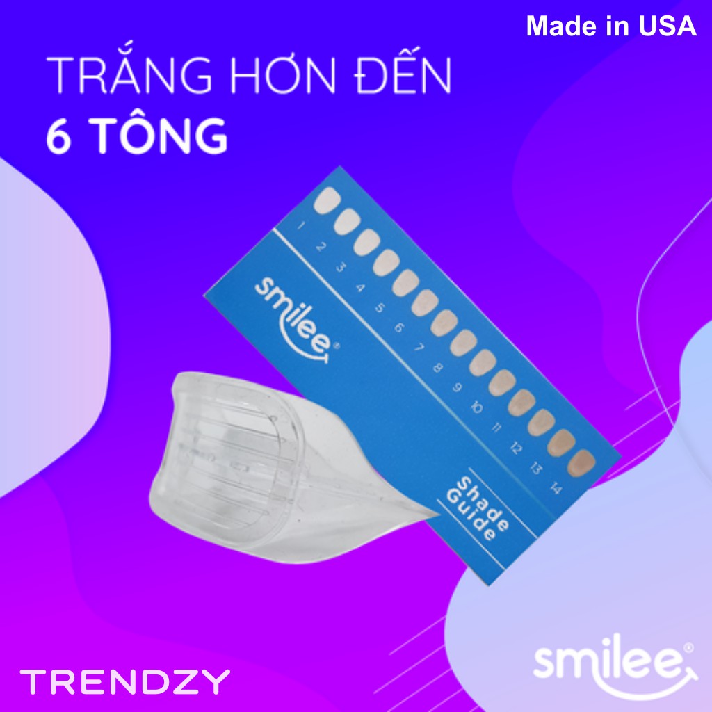 Smilee - Bộ kit tẩy trắng răng tại nhà, Made in USA, ISO 22716 - 2007 | Làm trắng răng 3-6 tone sau 7 ngày