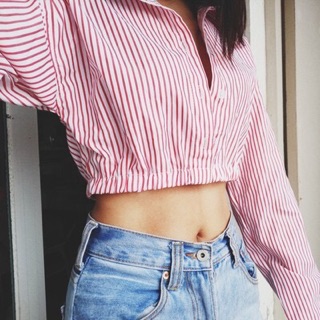 [SẴN SIZE L] SƠ MI CROPTOP (kèm ảnh thật)