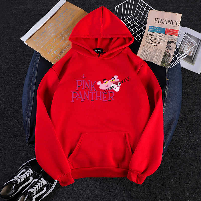 Áo Hoodie Tay Dài In Hình Báo Hồng Ngộ Nghĩnh Đáng Yêu Cho Cặp Đôi