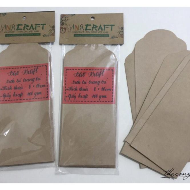 Lixi tết vẽ tô màu cho bé giấy Kraft trơn