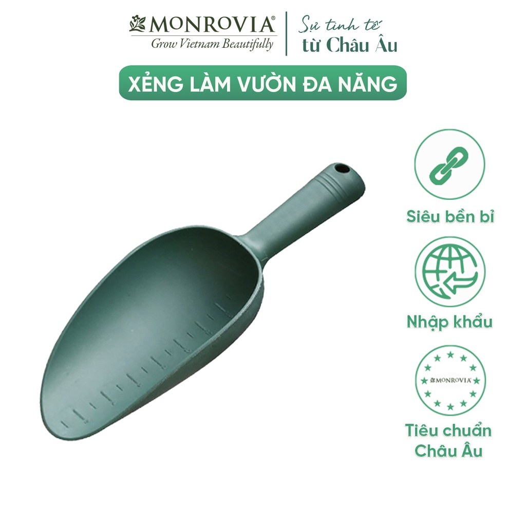 Xẻng làm vườn đa năng Monrovia, trồng cây cảnh mini, để bàn, xới đất, phân bón cho hoa hồng, rau củ quả