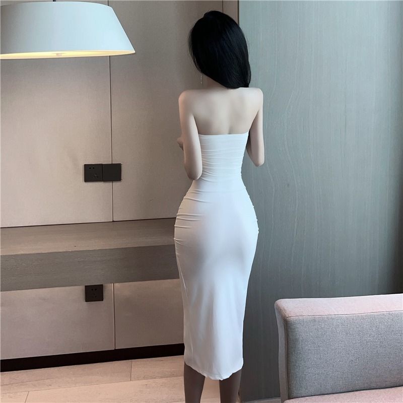 Gegejia Influencer Đầm Ống Lửng Hở Eo Xẻ Tà Gợi Cảm Hợp Thời Trang Cho Nữ