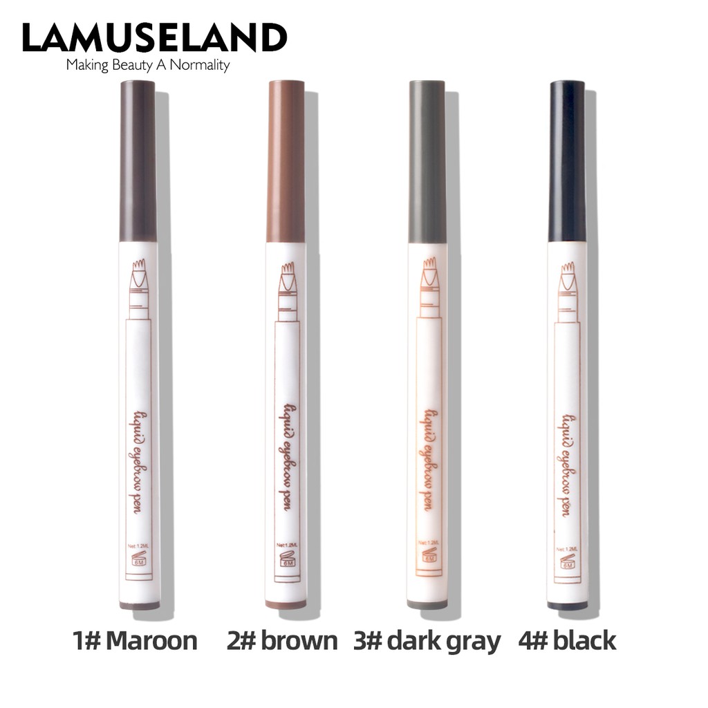 Bút kẻ mày dạng lỏng Lamuseland S003 4 ngạnh 1Ml trang điểm chống thấm nước và mồ hôi lâu trôi