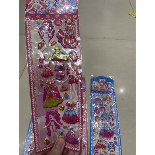 Bịch 10 tờ dán hình stickre dán dài 3D Siêu đẹp.an toàn cho bé