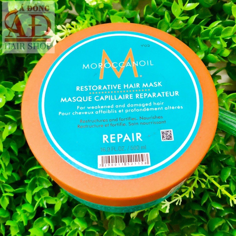 [+Tặng mũ trùm] DẦU Ủ PHỤC HỒI TÓC MOROCCANOIL M REPAIR RESTORATIVE HAIR MASK ISRAEL 500ML