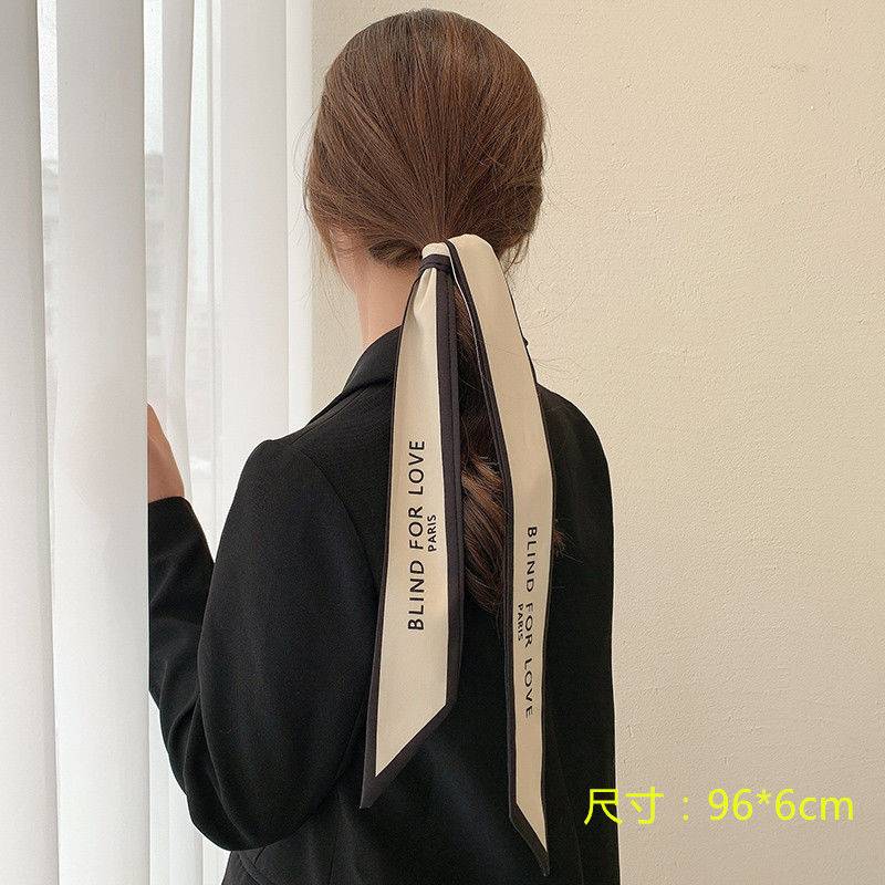 Phiên bản Hàn Quốc của buộc tóc khăn lụa tính khí băng đô buộc tóc nơ nút thắt đầu dây ruy băng dài streamer