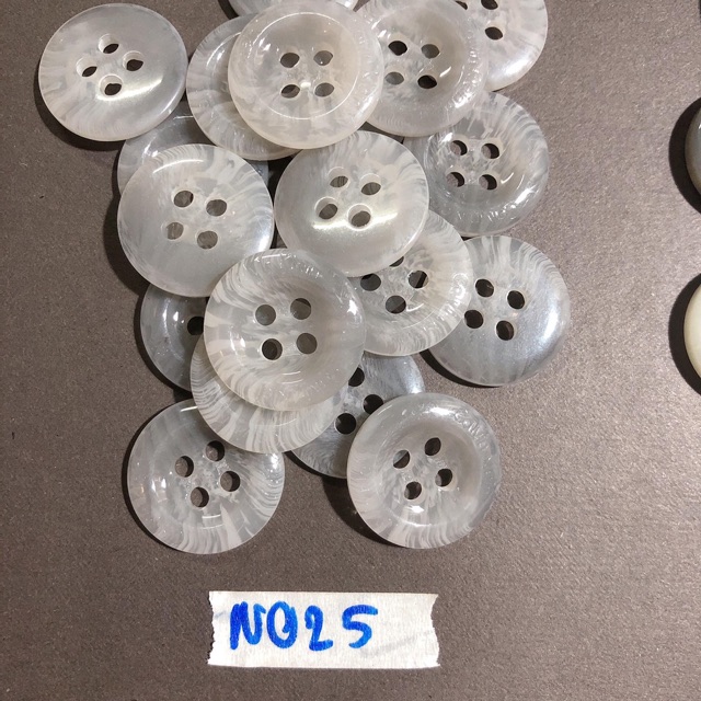 Combo 5 nút áo,khuy áo,cúc áo trắng xám size to N024-N027