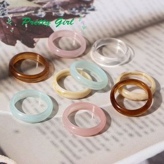 Nhẫn bằng nhựa resin acrylic phong cách thanh lịch thời trang Hàn Quốc dành cho nữ