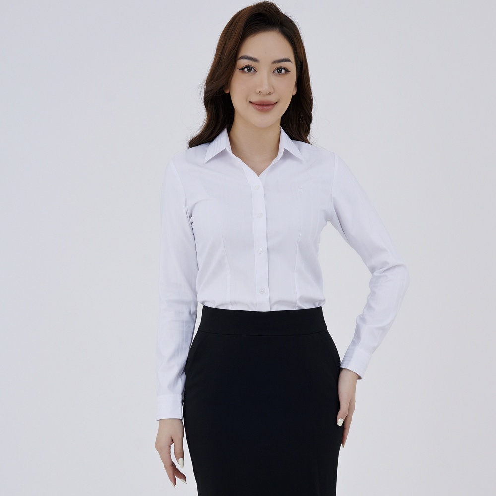 Áo sơ mi nữ Thái Hòa Shop tay dài vải co giãn họa tiết sọc thẳng 9037 - 6 MÀU SẮC