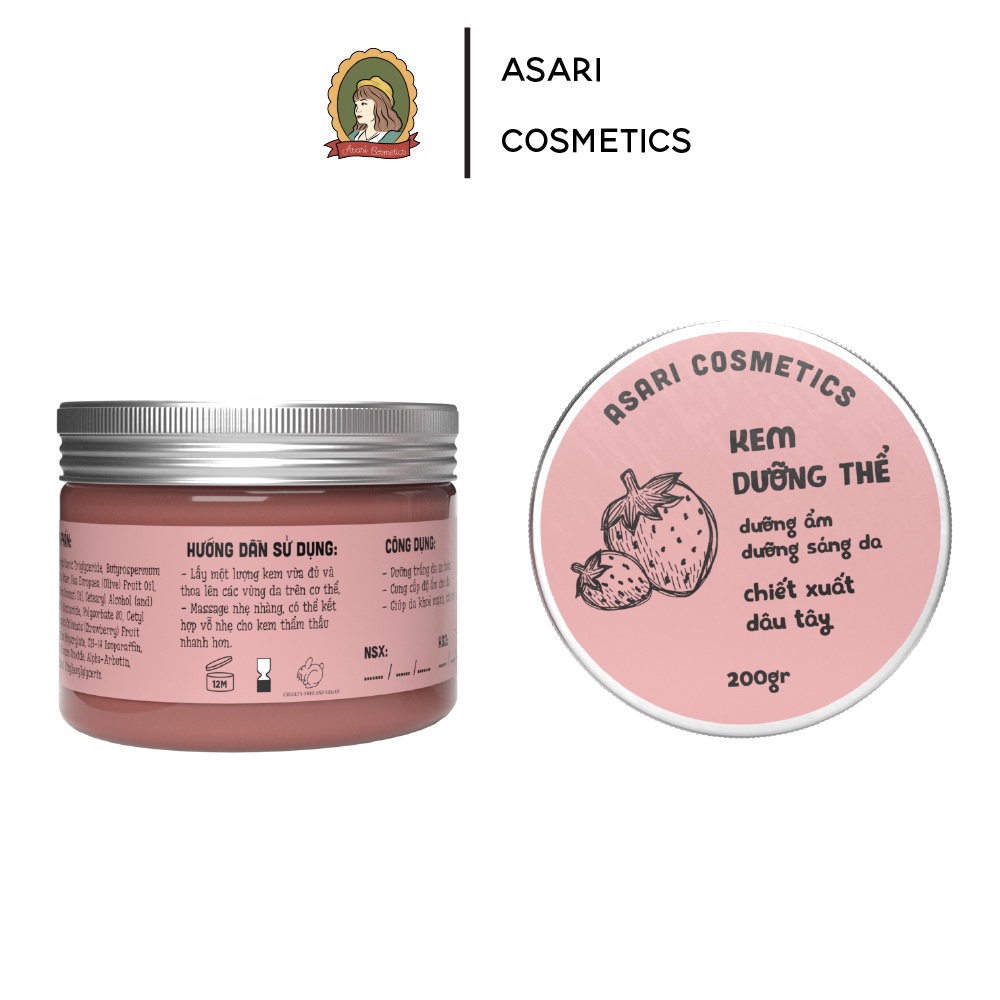 Kem dưỡng thể Asari Cosmetics 200ml
