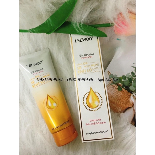 Sữa rửa mặt trắng da ngừa mụn se khít lỗ chân lông Leewoo Titione 100g - Marisa beauty
