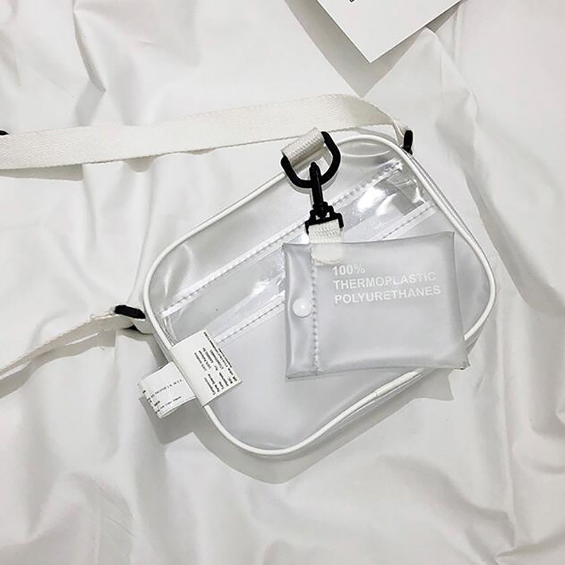 Túi đeo chéo vai bằng nhựa trong suốt thời trang dành cho nữ