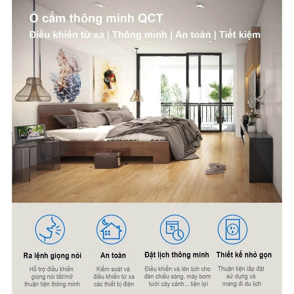 Ổ CẮM THÔNG MINH QCT KẾT NỐI WIFI | BH 12 tháng