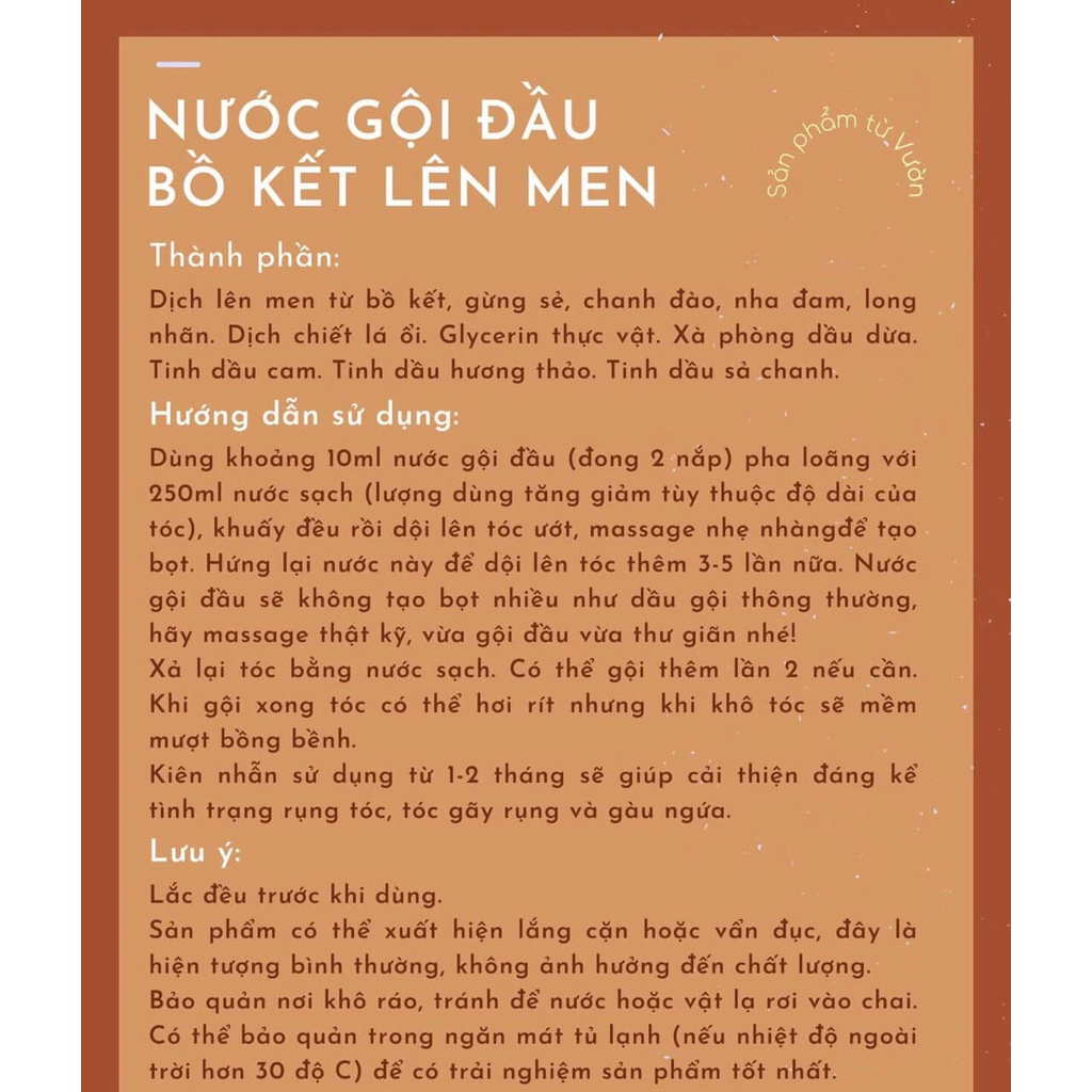 Nước Gội Bồ Kết Lên Men 500ml Anifood