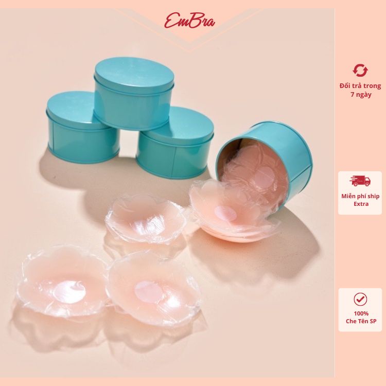Miếng dán ngực Embra hộp 5 đôi silicon dùng lại được nhiều lần hàng loại 1 EBK09