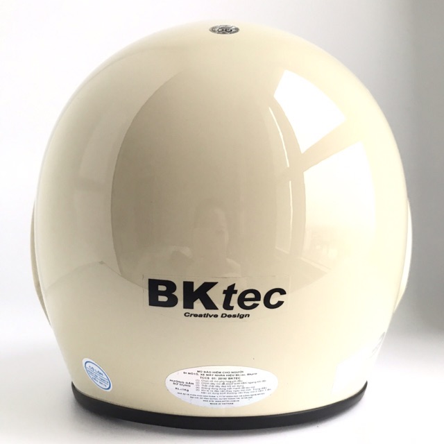 Mũ bảo hiểm trùm đầu cao cấp Bktec Bk19 màu kem bóng