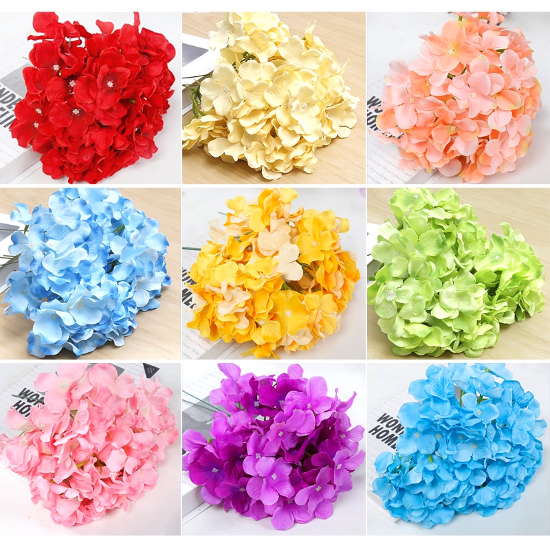 Bó 27 Cánh Hoa Cẩm Tú Cầu Giả Bằng Lụa Dùng Trang Trí Tiệc Cưới