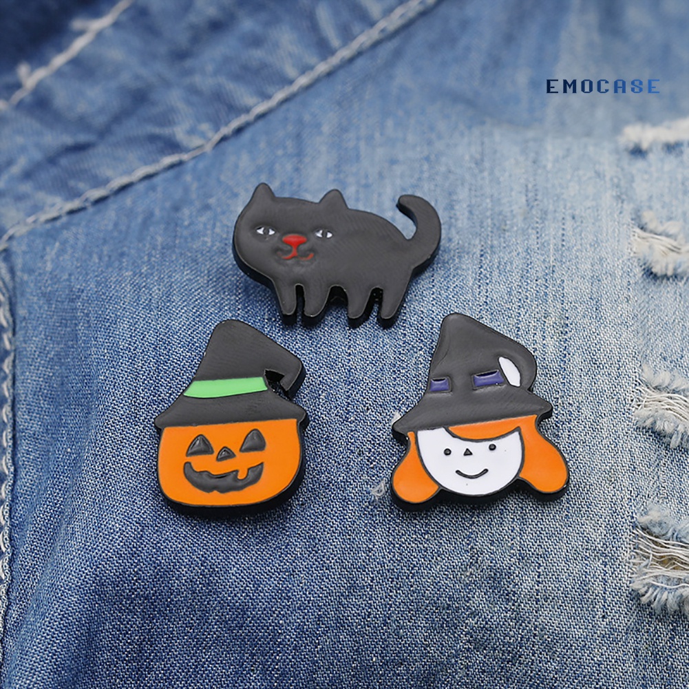 Huy Hiệu Cài Áo Hình Mèo Và Bí Ngô Đáng Yêu