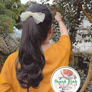 Búi tóc hình nơ 4 cánh (ảnh thật)