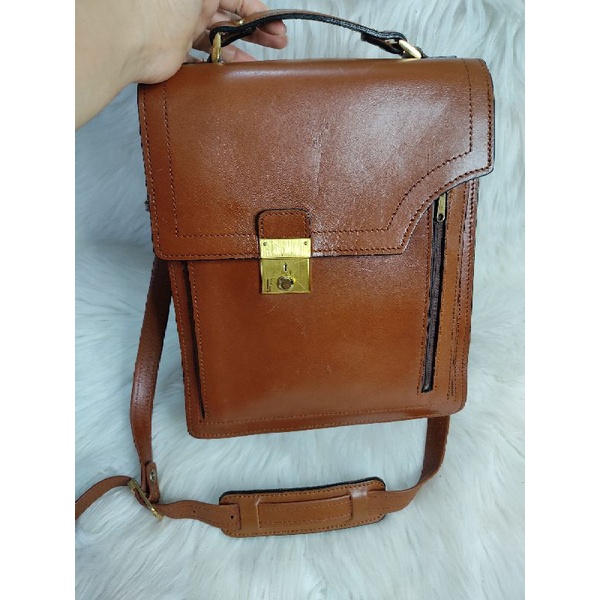 Túi đeo chéo da thật