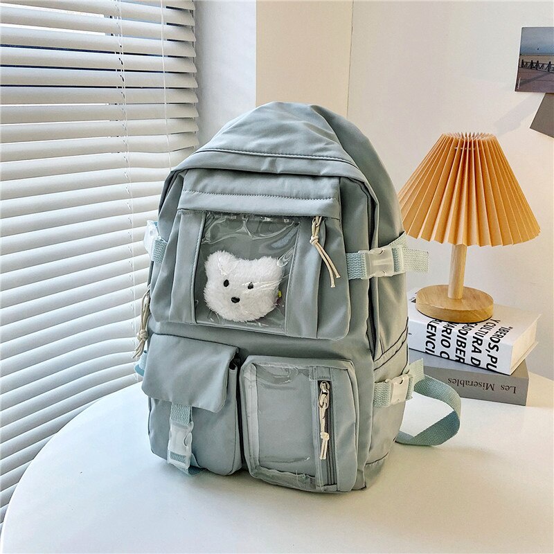 Balo JASMIN NOIR vải canvas hình vuông cỡ lớn thời trang đơn giản thường ngày cho nữ