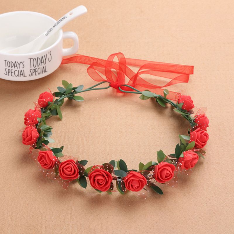 Băng Đô Hoa Hồng Bằng Xốp PE 12 Màu Cho Cô Dâu