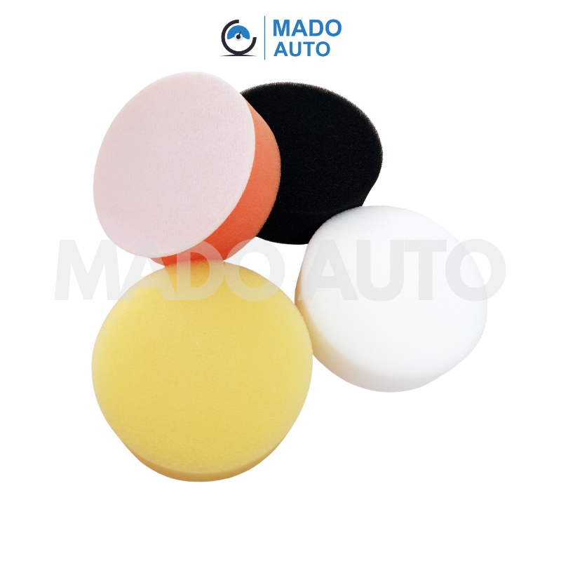 Phớt xốp đánh bóng đế dán 3 inch, mặt phẳng MADO AUTO F019 (Set 4 cái)