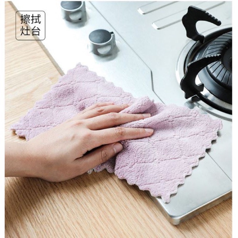 Sét 10 Khăn Lau Tay Đa Năng 2 Mặt Thấm Hút - Khăn Lau Bát Đũa Nhà Bếp Tiện Dụng