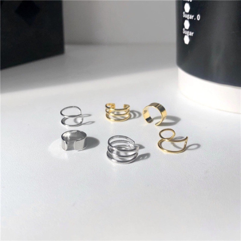 Set 3 khuyên tai kẹp vành không cần bấm lỗ