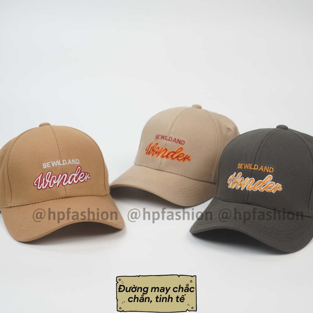 Mũ lưỡi trai ❤️ Nón kết thêu chữ Wonder chất kaki cao cấp form unisex nam nữ N68 - Happy Style