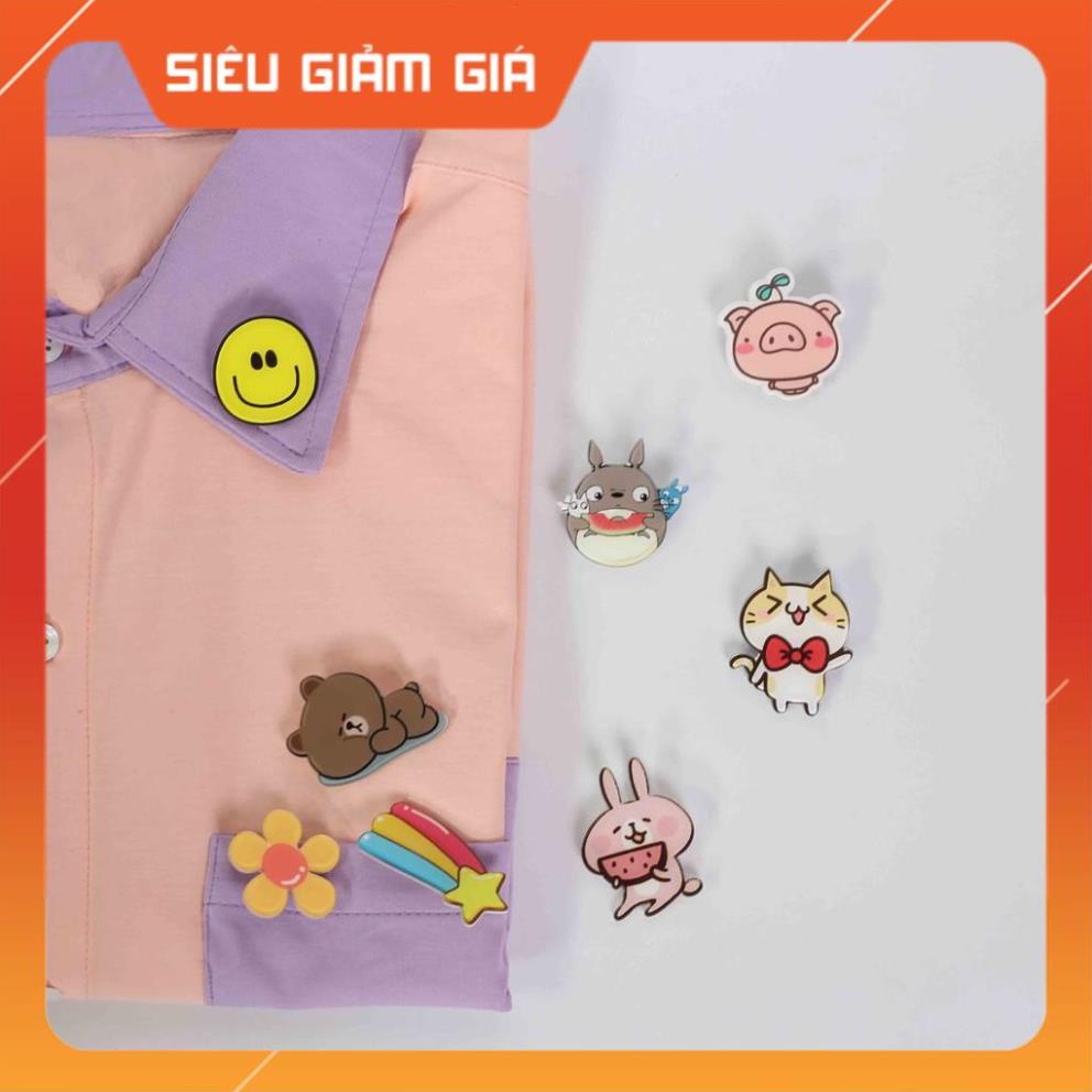 Pin cài áo cute sticker phụ kiện trang trí áo balo túi vải 2s Clothing