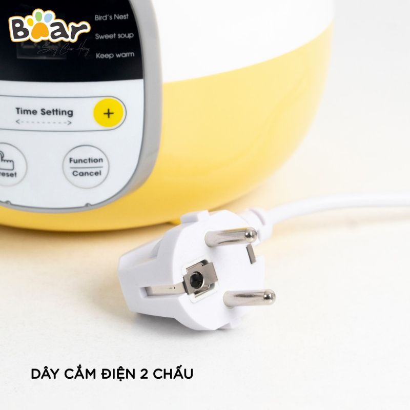 (CHÍNH HÃNG BEAR)Nồi Nấu Cháo Chậm, Nồi Ninh Hầm Đa Năng Nấu Cách Thủy BEAR 0,8L Bản Quốc tế