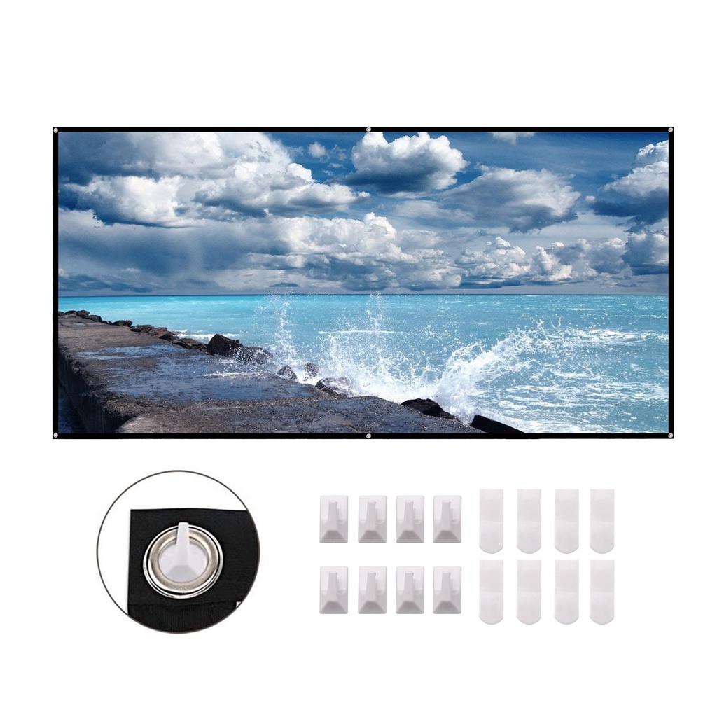 Màn Chiếu Màu Đen 100 / 120 Inch 16: 9 Hd Gấp Gọn Tiện Dụng