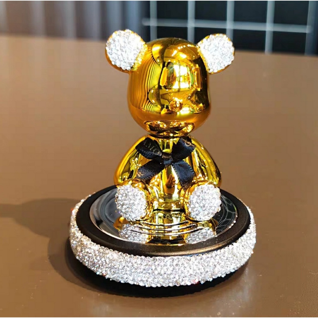 Sét decor gấu ngồi có sáp thơm khử mùi trang trí taplo (sét N4)