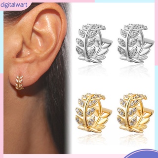Đôi Bông Tai Hình Chiếc Lá Đính Đá Kiểu Dáng Thời Trang Cho Nữ