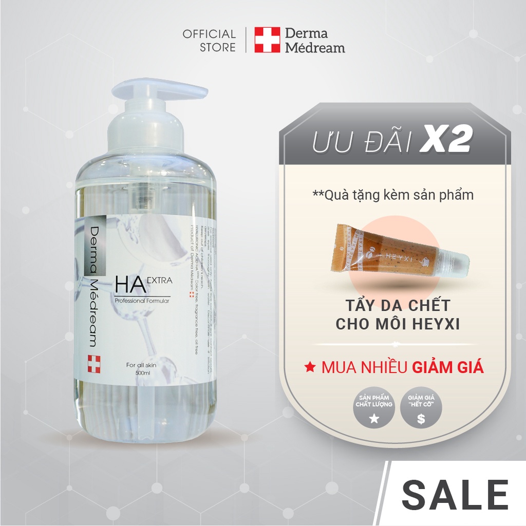 Serum HA Derma Me'Dream, dưỡng ẩm, làm sáng da, chống lão hóa - Chai 500ml