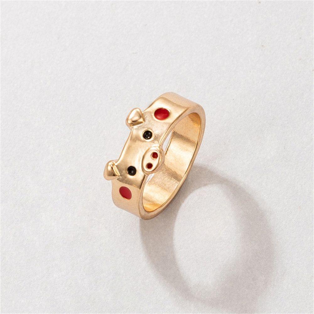 Nhẫn Đeo Tay Hình Heo May Mắn Phong Cách Bohemian Cổ Điển Thời Trang Cho Nam Và Nữ