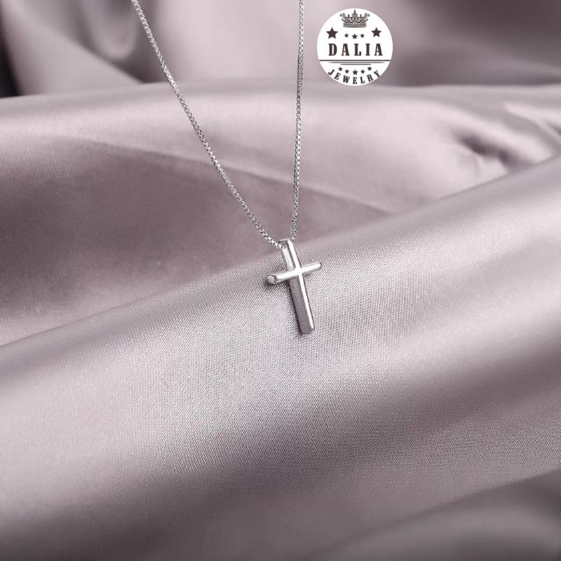 Dây chuyền bạc nữ DaLiA Jewelry Dây chuyền thánh giá trơn chữ thập đẹp bạc 925 vòng cổ bạc