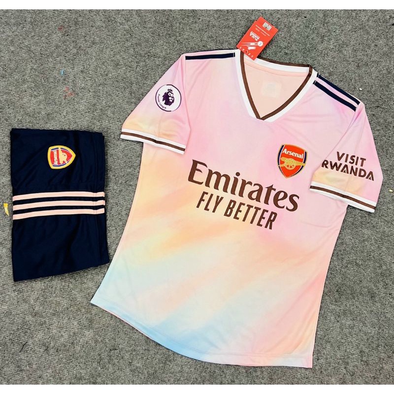 Bộ quần áo đá bóng Arsenal sân nhà 2021-2022, áo bóng đá thun lạnh cao cấp